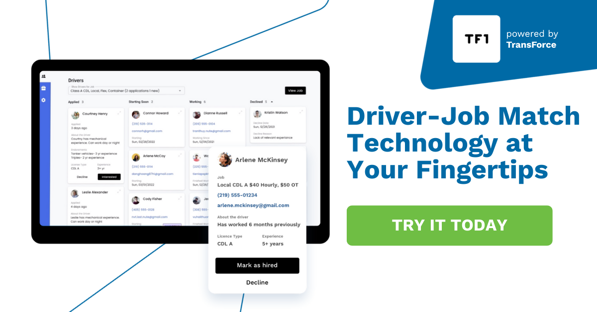 Request a Demo | TF1 for Carriers | TransForce